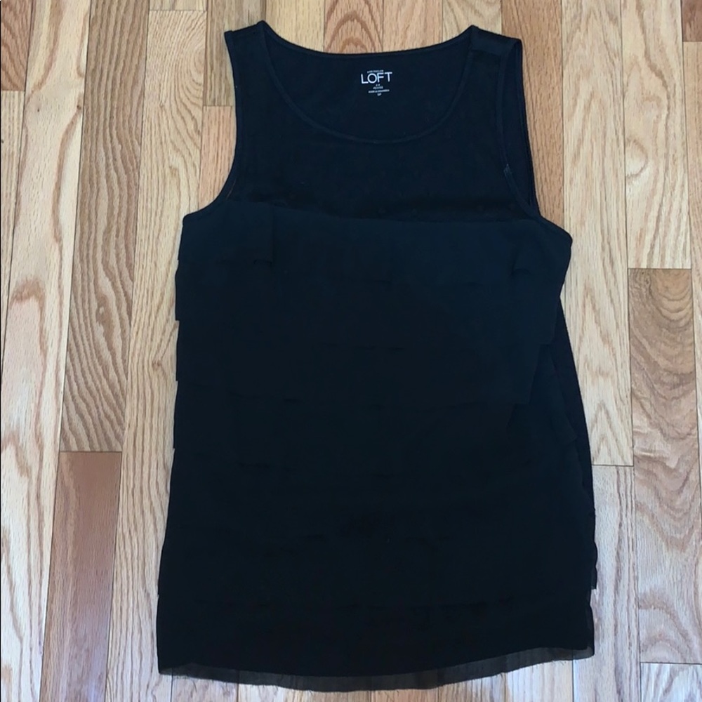 Black sleeveless Loft dress shirt
